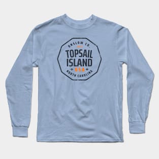 Topsail Island, NC Summertime Vacationing Memories Badge Long Sleeve T-Shirt